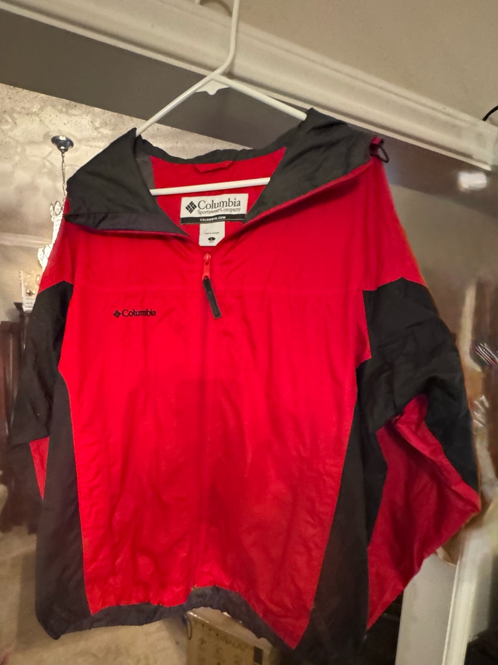 Columbia Red and Black Men’s Rain Pullover Jacket Size Large